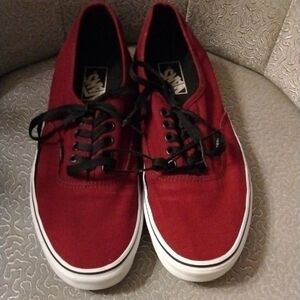 Vans Men's Red Canvas Sneakers